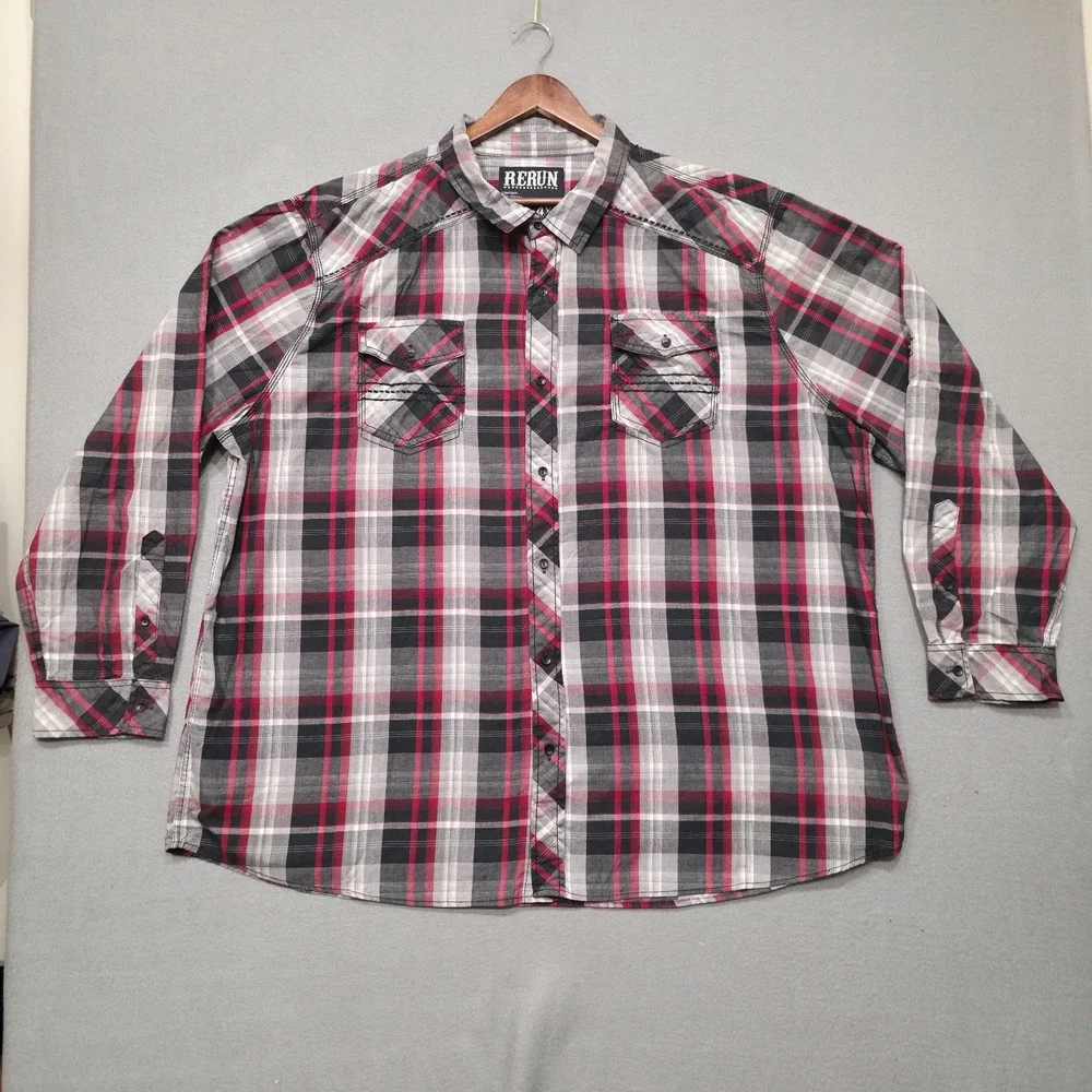 Rerun Men's Multicolor Long Sleeve Button Up‎ Shirt Size 4XL